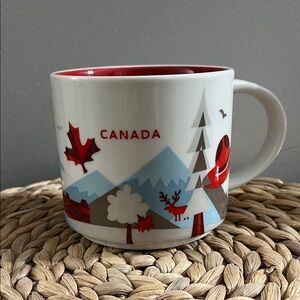 STARBUCKS - You are Here - Canada Themed Ceramic Mug - Red and White